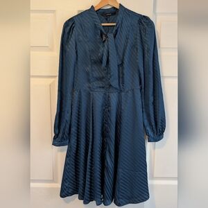 Vero Moda Blue Tie Front Long Sleeve Sundress